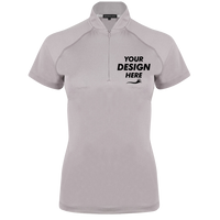 Swannies Women's Quinn Polo, Grey, Front view, Mockup
