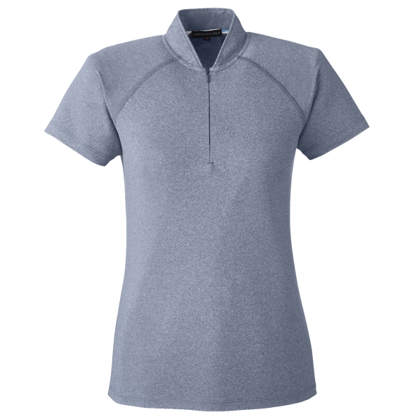 Swannies Women's Quinn Polo, Navy Heather, Front view
