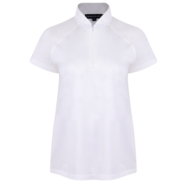 Swannies Women's Quinn Polo, White, Front view