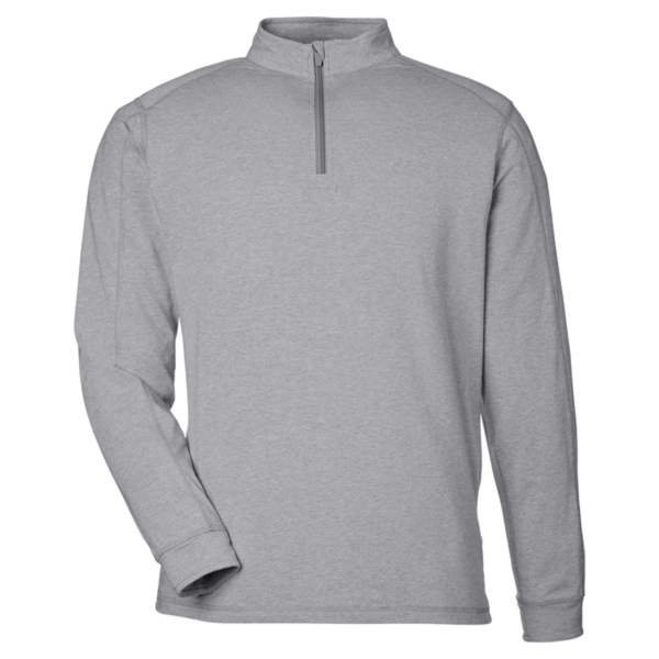 TASC Performance Inc Men's Carrollton Quarter-Zip Pullover, Heather Grey, Front view