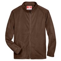 Team 365 Men's Campus Microfleece Jacket, Sport Dark Brown, Front view