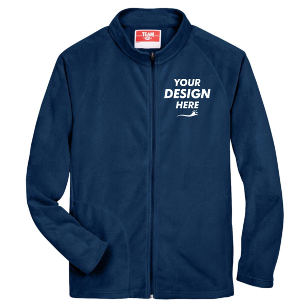 Team 365 Men's Campus Microfleece Jacket, Sport Dark Navy, Front view, Mockup