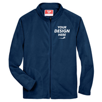 Team 365 Men's Campus Microfleece Jacket, Sport Dark Navy, Front view, Mockup