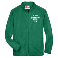 Team 365 Men's Campus Microfleece Jacket, Sport Kelly, Front view, Mockup