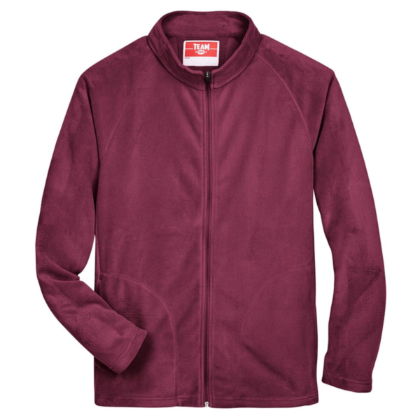 Team 365 Men's Campus Microfleece Jacket, Sport Maroon, Front view