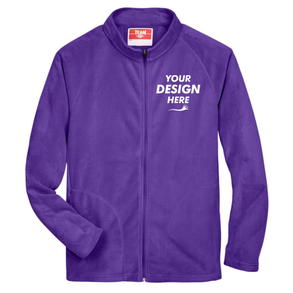 Team 365 Men's Campus Microfleece Jacket, Sport Purple, Front view, Mockup