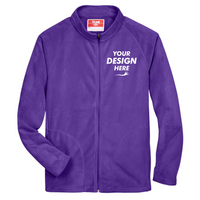 Team 365 Men's Campus Microfleece Jacket, Sport Purple, Front view, Mockup