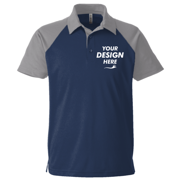 Team 365 Men's Command Snag-Protection Colorblock Polo, Sport Dark Navy / Sport Graphite, Front view, Mockup