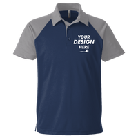 Team 365 Men's Command Snag-Protection Colorblock Polo, Sport Dark Navy / Sport Graphite, Front view, Mockup