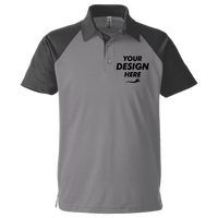Team 365 Men's Command Snag-Protection Colorblock Polo, Sport Graphite / Black, Front view, Mockup