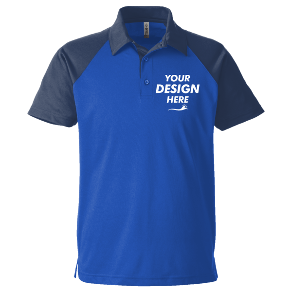 Team 365 Men's Command Snag-Protection Colorblock Polo, Sport Royal / Sport Dark Navy, Front view, Mockup