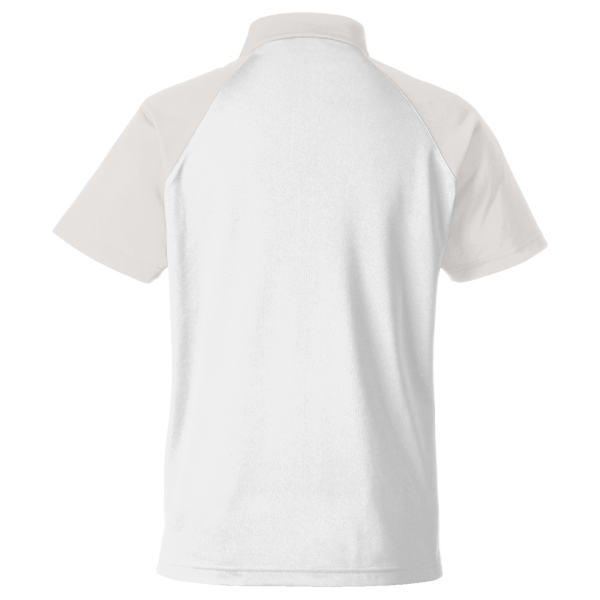 Team 365 Men's Command Snag-Protection Colorblock Polo, White / Sport Silver, Back view