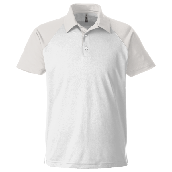 Team 365 Men's Command Snag-Protection Colorblock Polo, White / Sport Silver, Front view