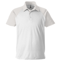 Team 365 Men's Command Snag-Protection Colorblock Polo, White / Sport Silver, Front view
