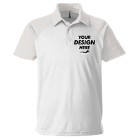Team 365 Men's Command Snag-Protection Colorblock Polo, White / Sport Silver, Front view, Mockup