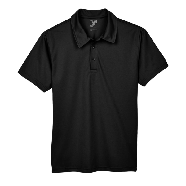 Team 365 Men's Command Snag Protection Polo, Black, Front view