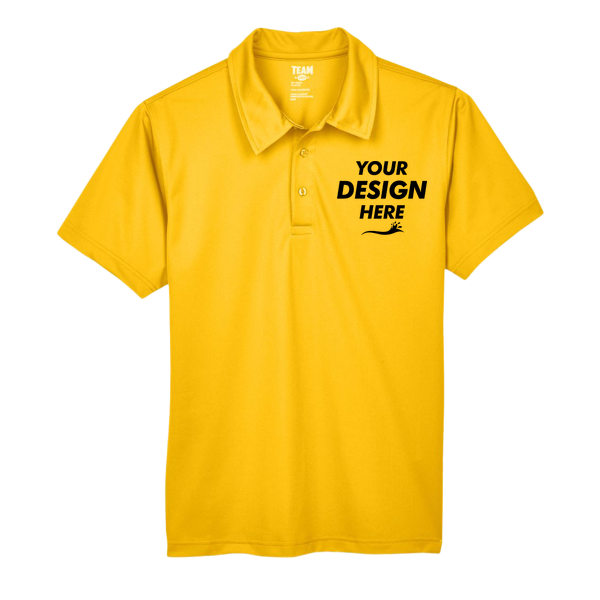Team 365 Men's Command Snag Protection Polo, Sport Athletic Gold, Front view, Mockup