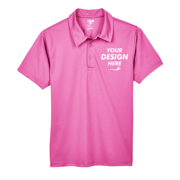 Team 365 Men's Command Snag Protection Polo, Sport Charity Pink, Front view, Mockup