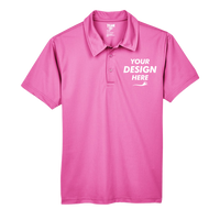 Team 365 Men's Command Snag Protection Polo, Sport Charity Pink, Front view, Mockup