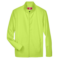 Team 365 Men's Leader Soft Shell Jacket, Safety Yellow, Front view