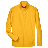 Team 365 Men's Leader Soft Shell Jacket, Sport Athletic Gold, Front view
