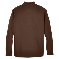Team 365 Men's Leader Soft Shell Jacket, Sport Dark Brown, Back view