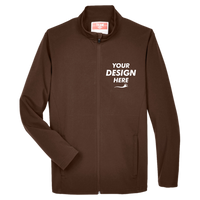 Team 365 Men's Leader Soft Shell Jacket, Sport Dark Brown, Front view, Mockup