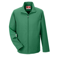 Team 365 Men's Leader Soft Shell Jacket, Sport Dark Green, Front view