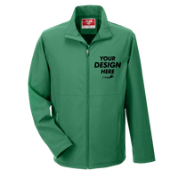 Team 365 Men's Leader Soft Shell Jacket, Sport Dark Green, Front view, Mockup