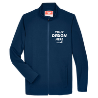 Team 365 Men's Leader Soft Shell Jacket, Sport Dark Navy, Front view, Mockup
