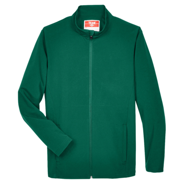 Team 365 Men's Leader Soft Shell Jacket, Sport Forest, Front view