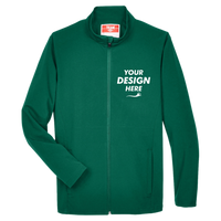 Team 365 Men's Leader Soft Shell Jacket, Sport Forest, Front view, Mockup