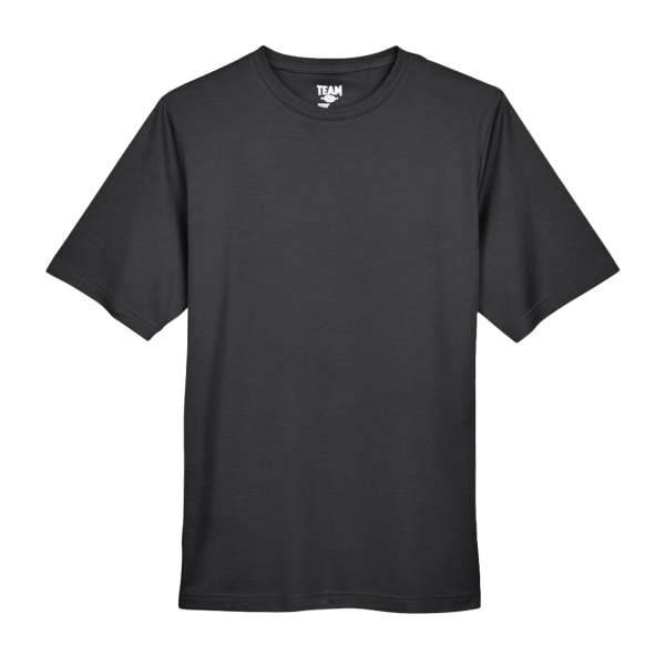 Team 365 Men's Sonic Heather Performance T-Shirt, Black Heather, Front view