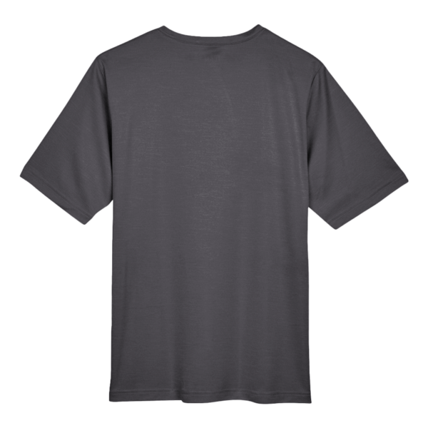 Team 365 Men's Sonic Heather Performance T-Shirt, Dark Grey Heather, Back view