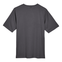 Team 365 Men's Sonic Heather Performance T-Shirt, Dark Grey Heather, Back view