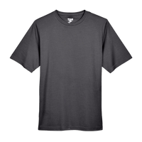 Team 365 Men's Sonic Heather Performance T-Shirt, Dark Grey Heather, Front view