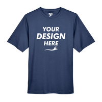 Team 365 Men's Sonic Heather Performance T-Shirt, Sport Dark Navy Heather, Front view, Mockup