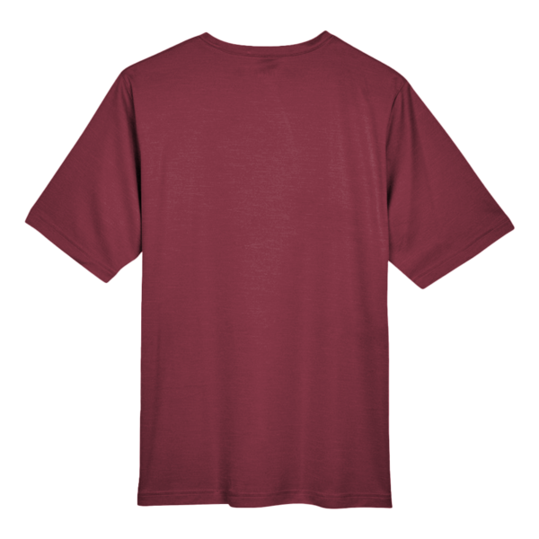 Team 365 Men's Sonic Heather Performance T-Shirt, Sport Maroon Heather, Back view