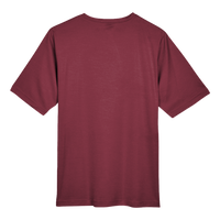 Team 365 Men's Sonic Heather Performance T-Shirt, Sport Maroon Heather, Back view