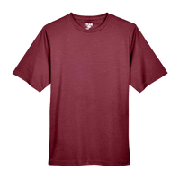 Team 365 Men's Sonic Heather Performance T-Shirt, Sport Maroon Heather, Front view