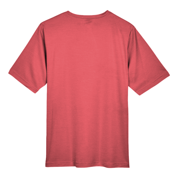 Team 365 Men's Sonic Heather Performance T-Shirt, Sport Red Heather, Back view
