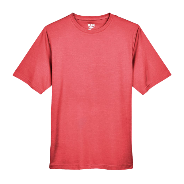 Team 365 Men's Sonic Heather Performance T-Shirt, Sport Red Heather, Front view