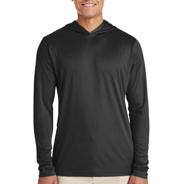 Team 365 Men's Zone Performance Hooded T-Shirt, Black, Front view