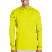 Team 365 Men's Zone Performance Hooded T-Shirt, Safety Yellow, Front view