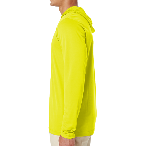 Team 365 Men's Zone Performance Hooded T-Shirt, Safety Yellow, Left Sleeve view