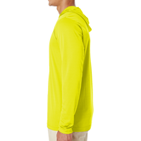 Team 365 Men's Zone Performance Hooded T-Shirt, Safety Yellow, Left Sleeve view