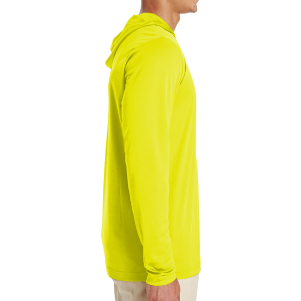 Team 365 Men's Zone Performance Hooded T-Shirt, Safety Yellow, Right Sleeve view