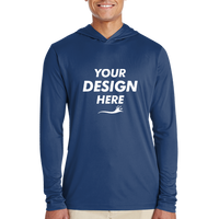 Team 365 Men's Zone Performance Hooded T-Shirt, Sport Dark Navy, Front view, Mockup