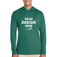 Team 365 Men's Zone Performance Hooded T-Shirt, Sport Forest, Front view, Mockup