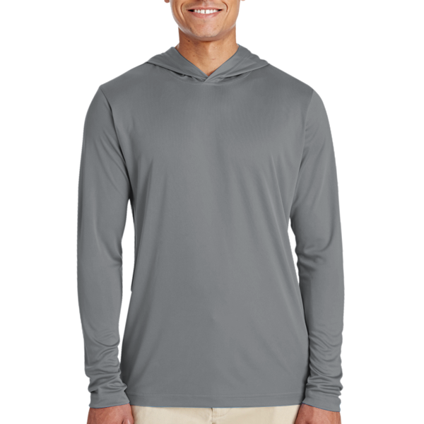 Team 365 Men's Zone Performance Hooded T-Shirt, Sport Graphite, Front view